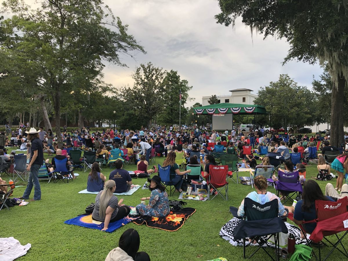 Fourth of July celebration on the lawn of Central Park in Winter Park, Florida